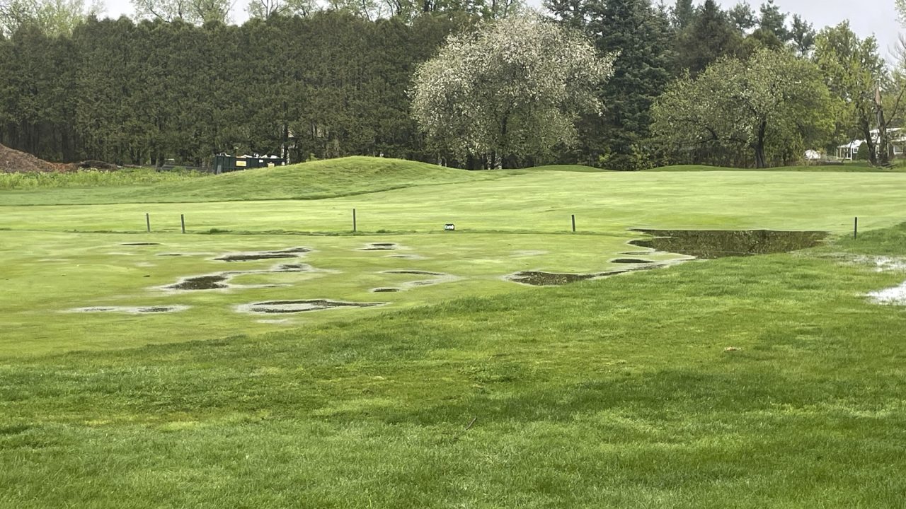 Course open, cartpath only, wet conditions